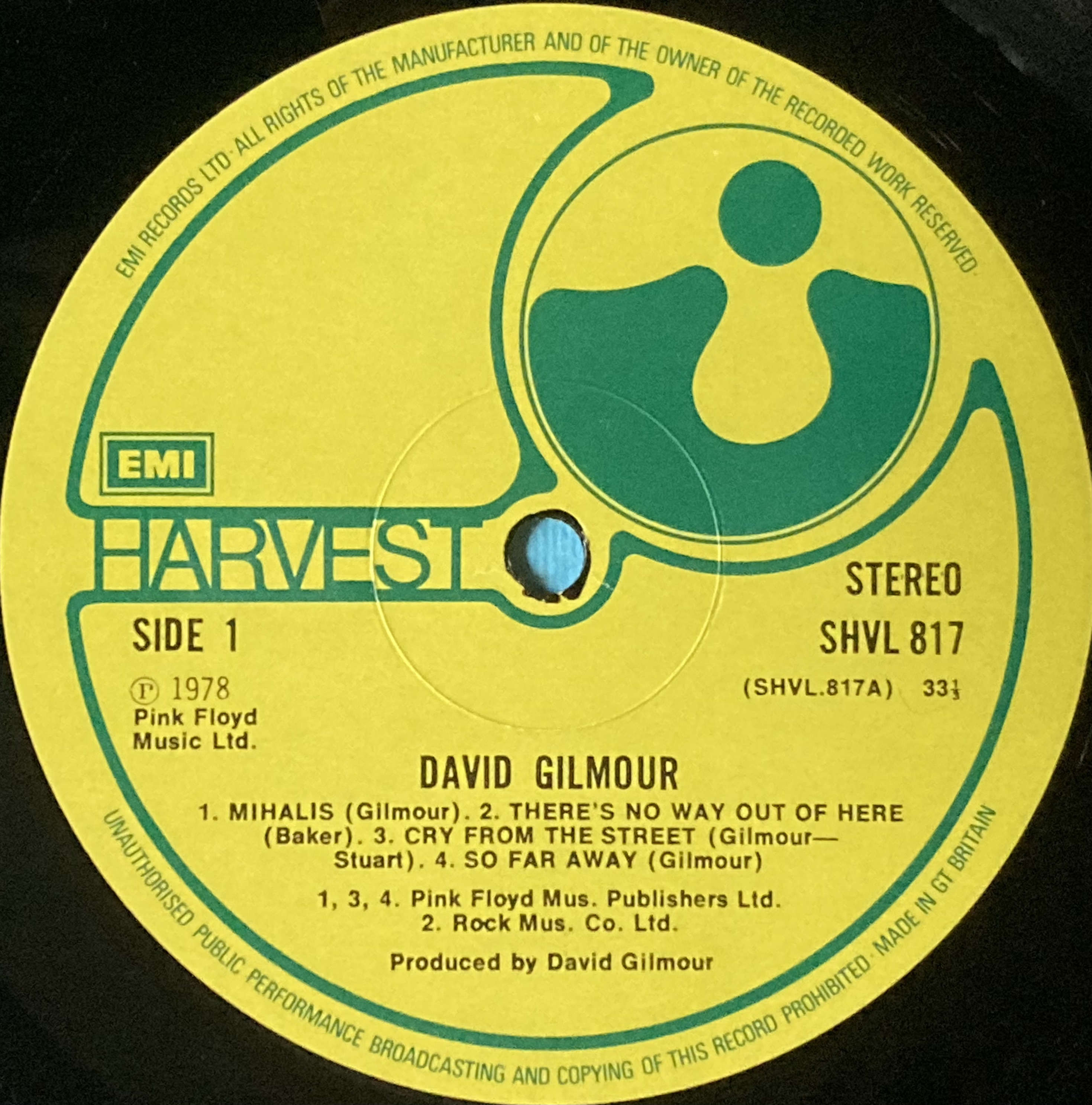 DAVID GILMOUR - "same" UK-orig LP 1978 - 4