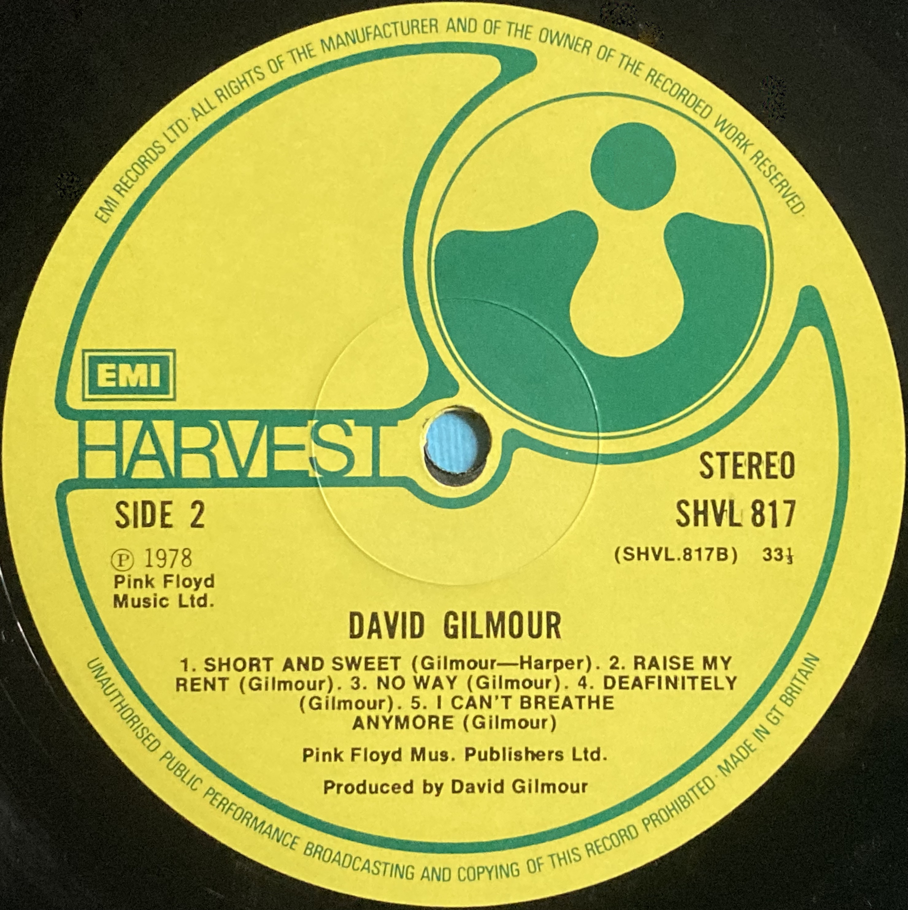 DAVID GILMOUR - "same" UK-orig LP 1978 - 5