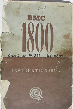 1966 BMC 1800 Instruktionsbok svensk