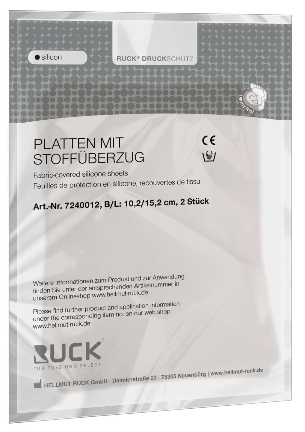 RUCK® AVLASTNING Silikon, Platta med tygöverdrag (2 st) - 2
