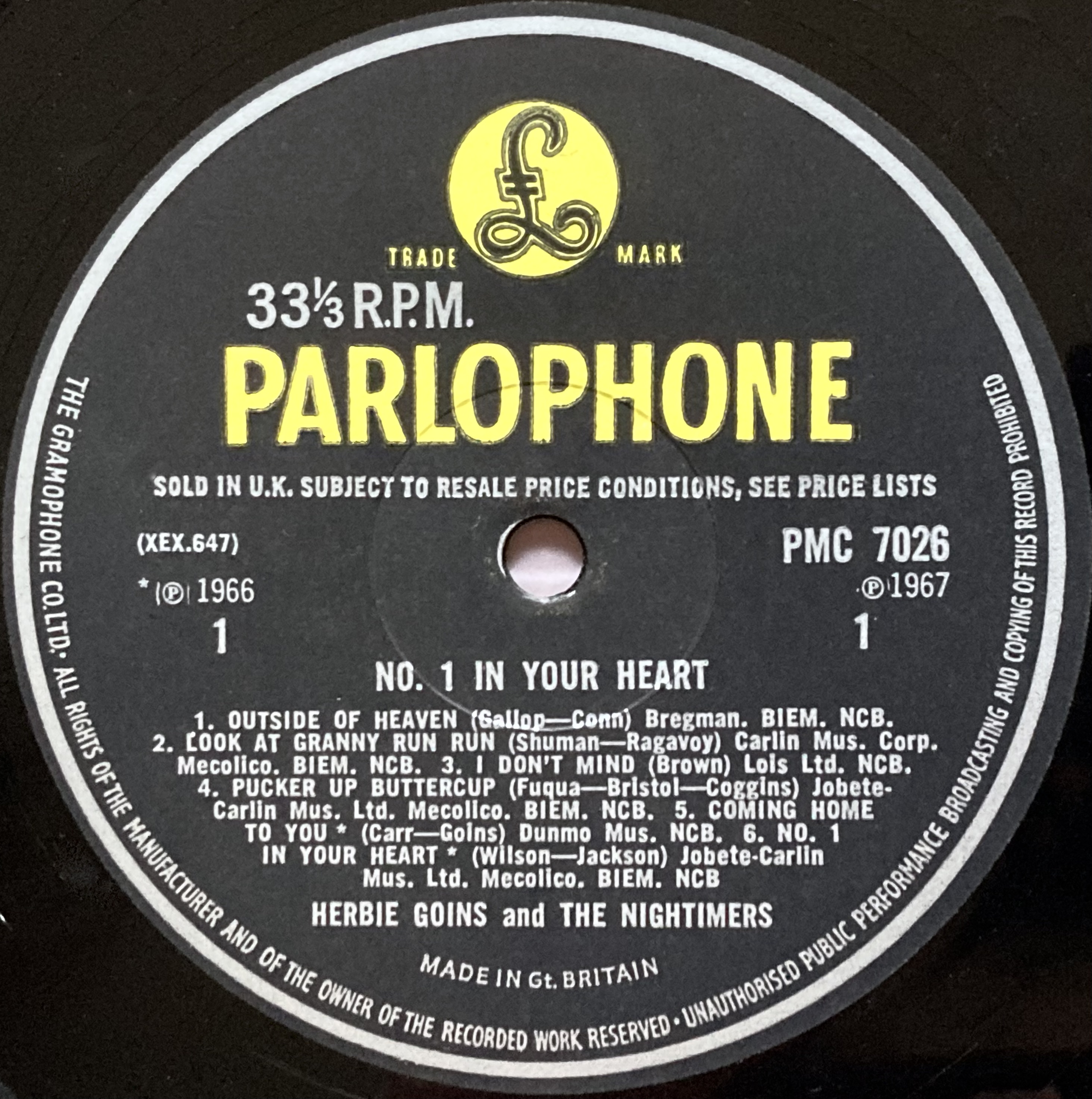 HERBIE GOINS & THE NIGHTIMERS - No. 1 in your heart UK-orig LP 1967 - 4