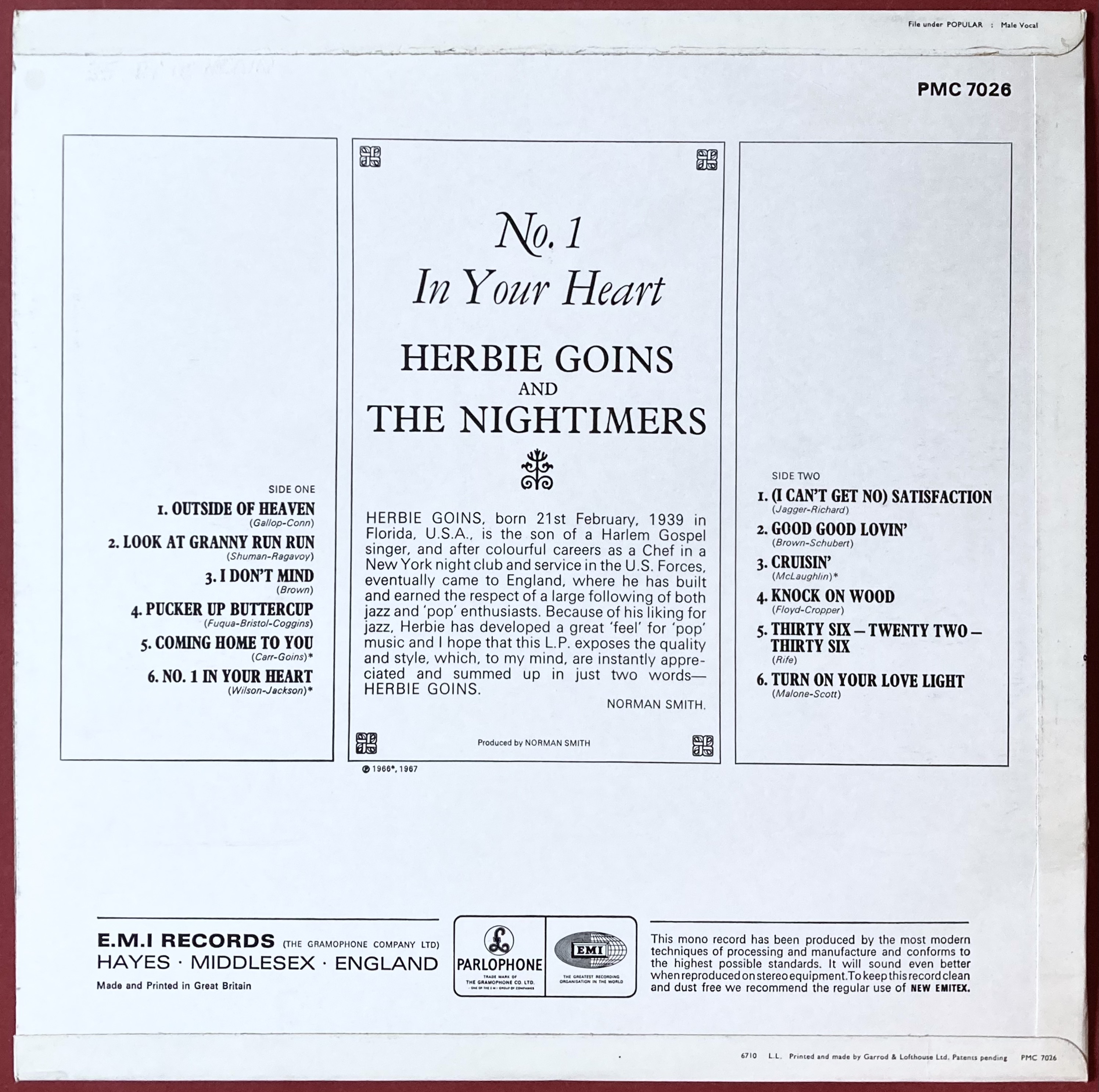 HERBIE GOINS & THE NIGHTIMERS - No. 1 in your heart UK-orig LP 1967 - 3