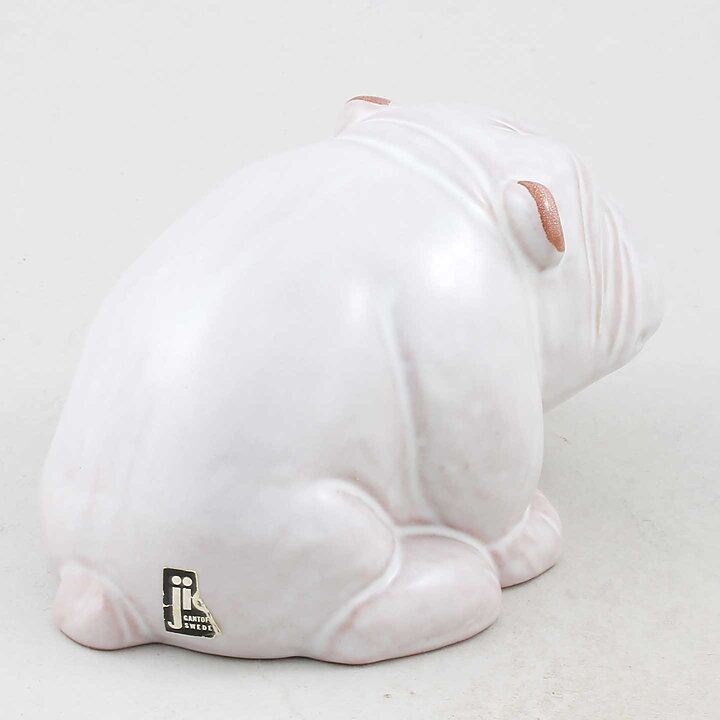 マリア ・エリクソン　　ホワイトのふくらみのあるブルドッグ  16cm  1974年