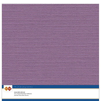 Card Deco Linen - Aubergine/Eggplant 10-p