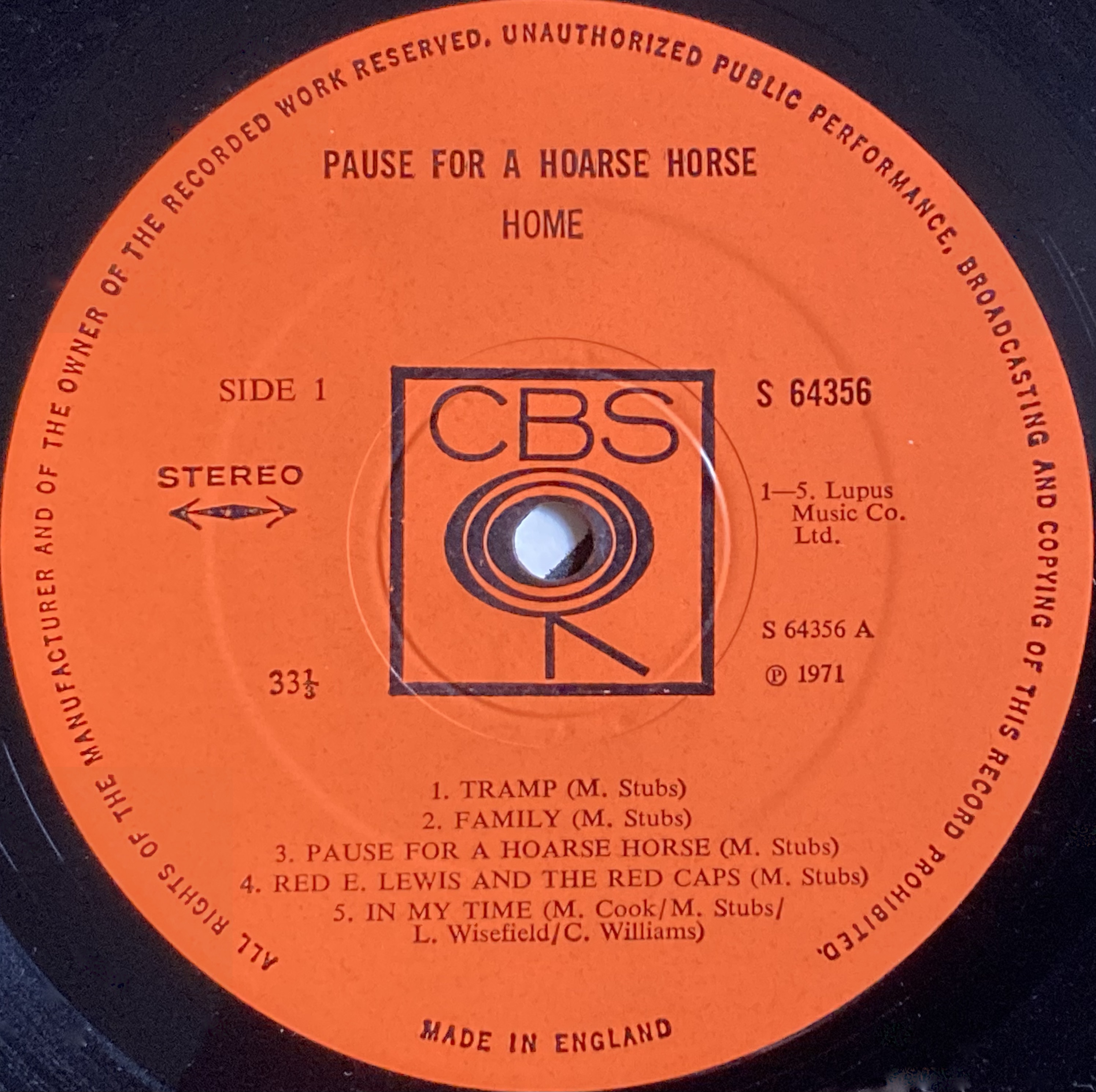 HOME - Pause for a hoarse horse UK-orig LP 1971 - 4