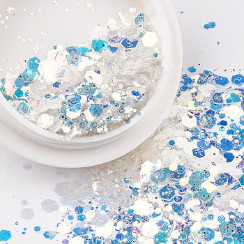Glitterpaljetter,  Vit AB