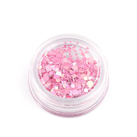Glitterpaljetter,  Runda Rosa