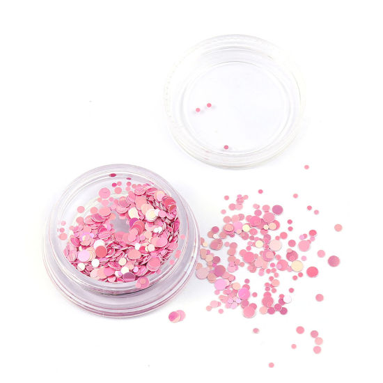 Glitterpaljetter,  Runda Rosa - 2