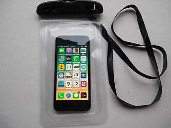 Drybag/ flytväst för mobilen/kameran    Du kan ringa på hjälp efter plurr eller fall på blöt is