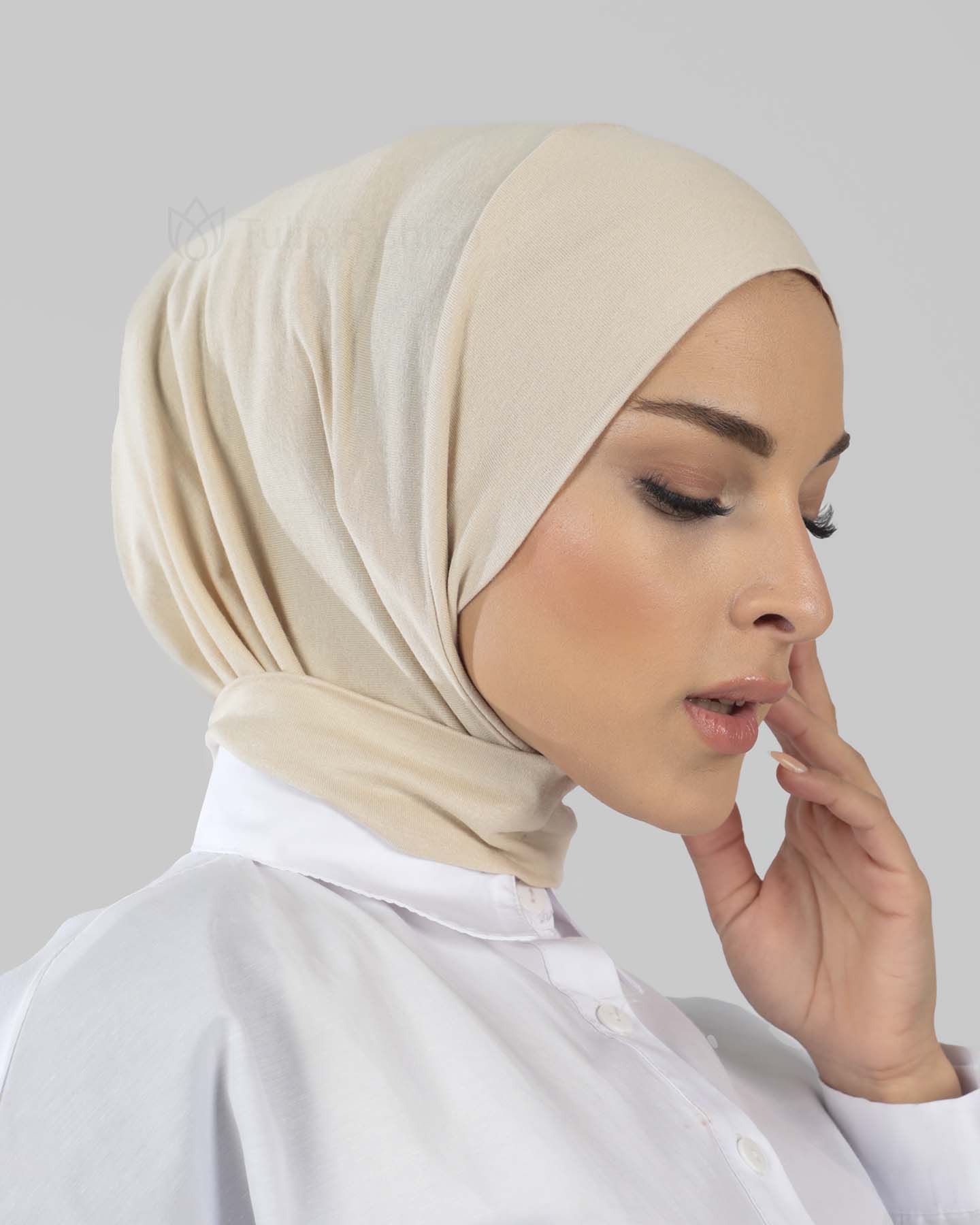 Hijab - Al Amira Instant Jersey - Light Beige - 2