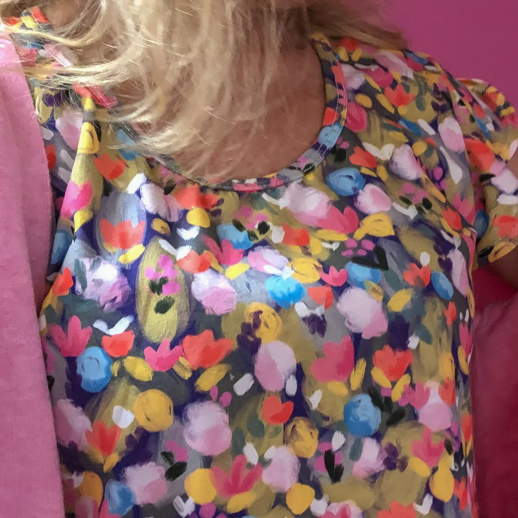 SLUTSÅLT Jerseytyg ekologisk bomull,  "Cotton candy” metervara - 4