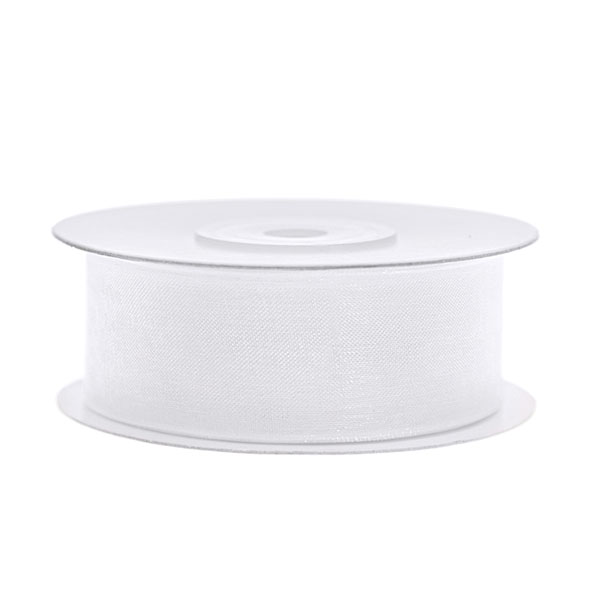 Chiffongband vit 25 mm