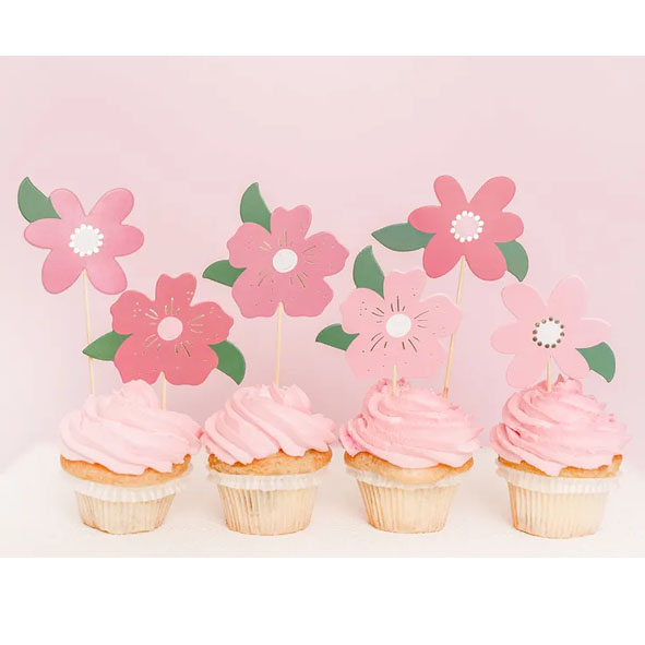 Cake picks - Blommor 8-pack -2