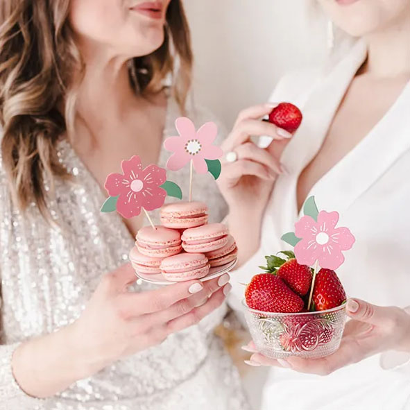 Cake picks - Blommor 8-pack
