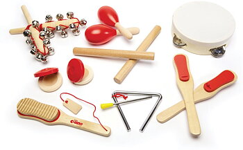 Musikinstrument i trä för barn – 14 delar