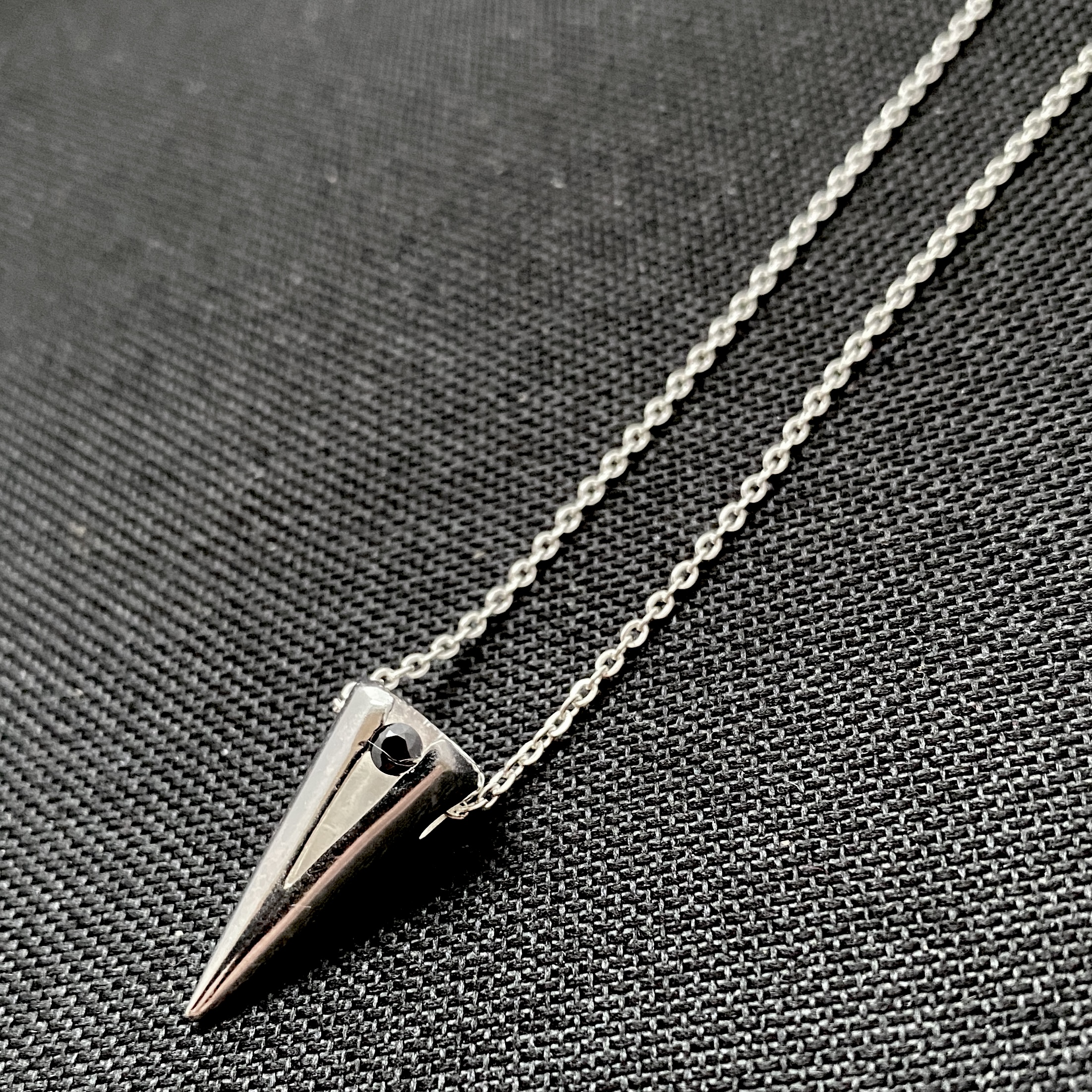 Necklace  silverchain Black Onyx