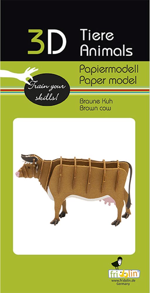 3D-pappersmodell, Ko, brun