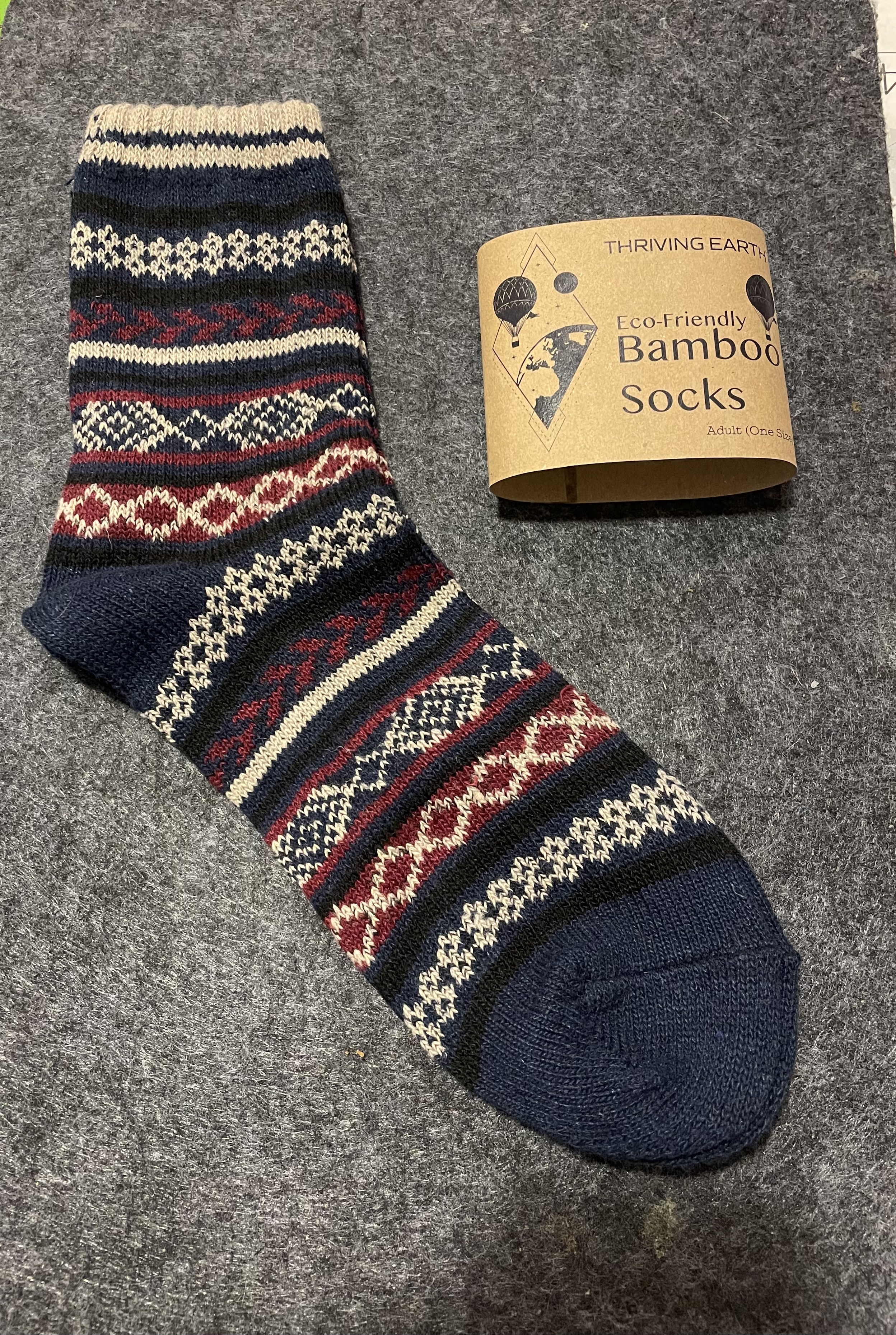 Ladies Classic Bamboo Socks Burgundy & Blue