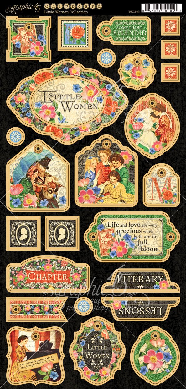 Graphic45 - Little Women  - Chipboard