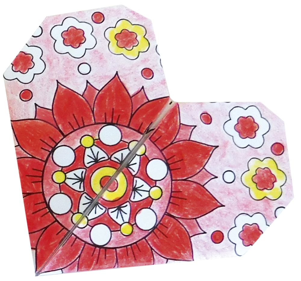 Mandala Coloring Origami, Hjärtan - 2