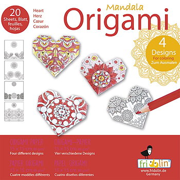 Mandala Coloring Origami, Hjärtan