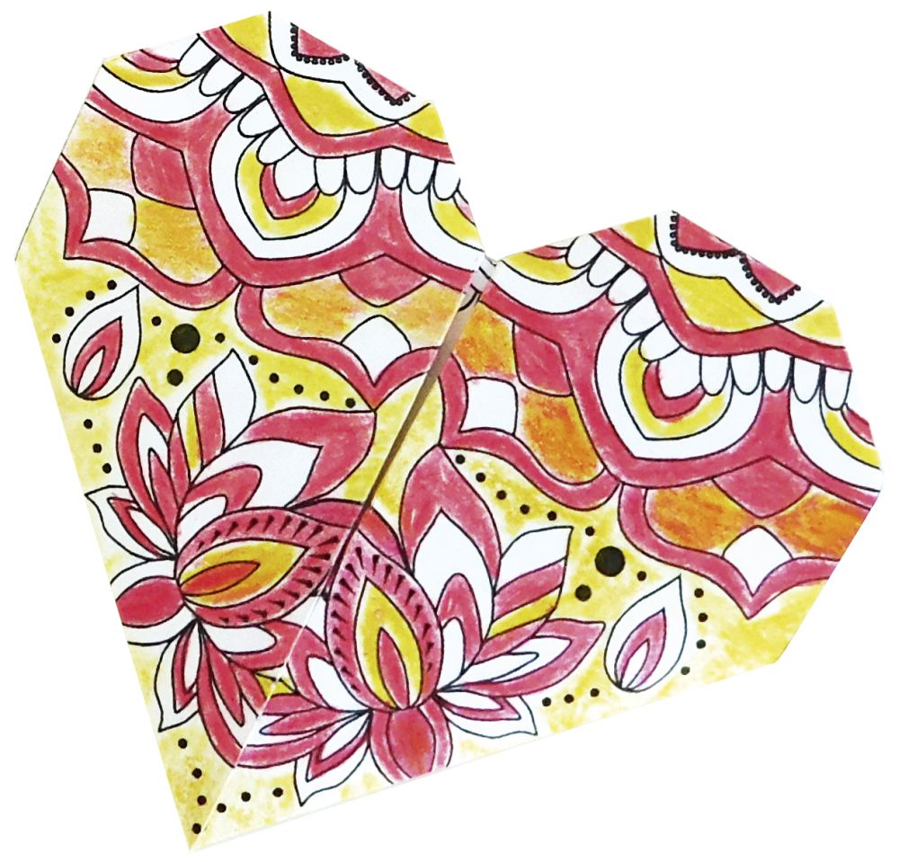 Mandala Coloring Origami, Hjärtan - 3