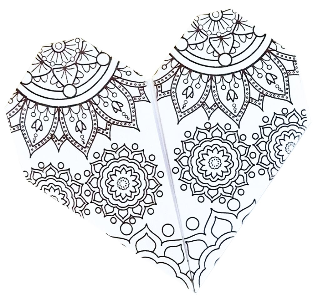 Mandala Coloring Origami, Hjärtan - 5