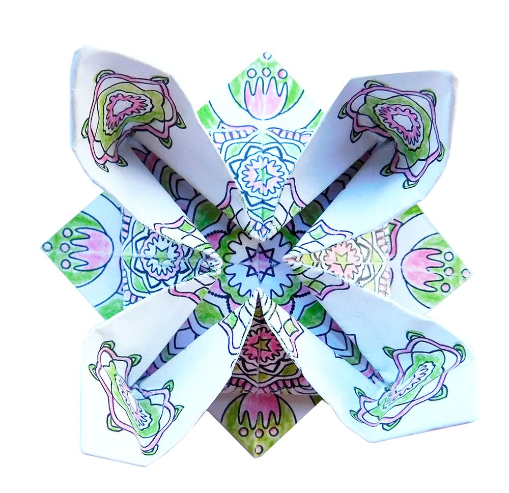Mandala Coloring Origami, Lotusblommor - 2