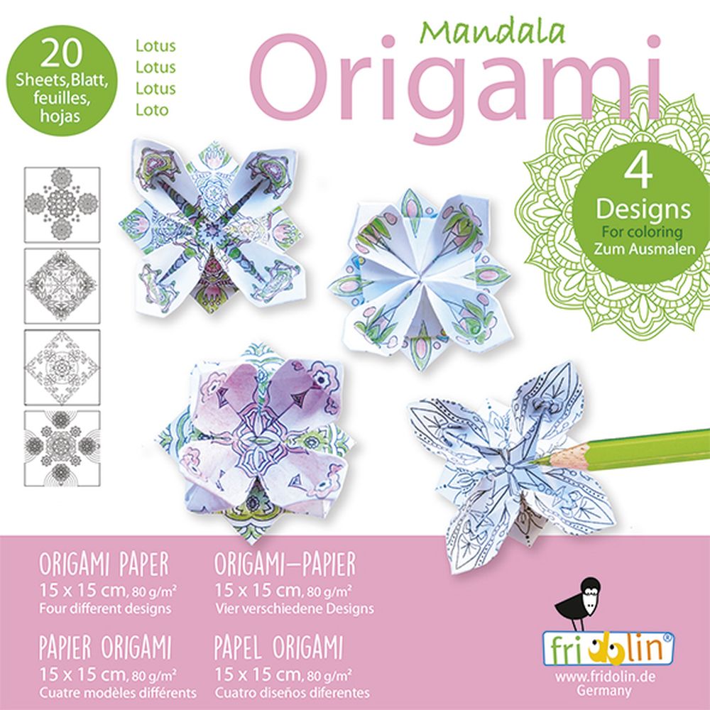 Mandala Coloring Origami, Lotusblommor