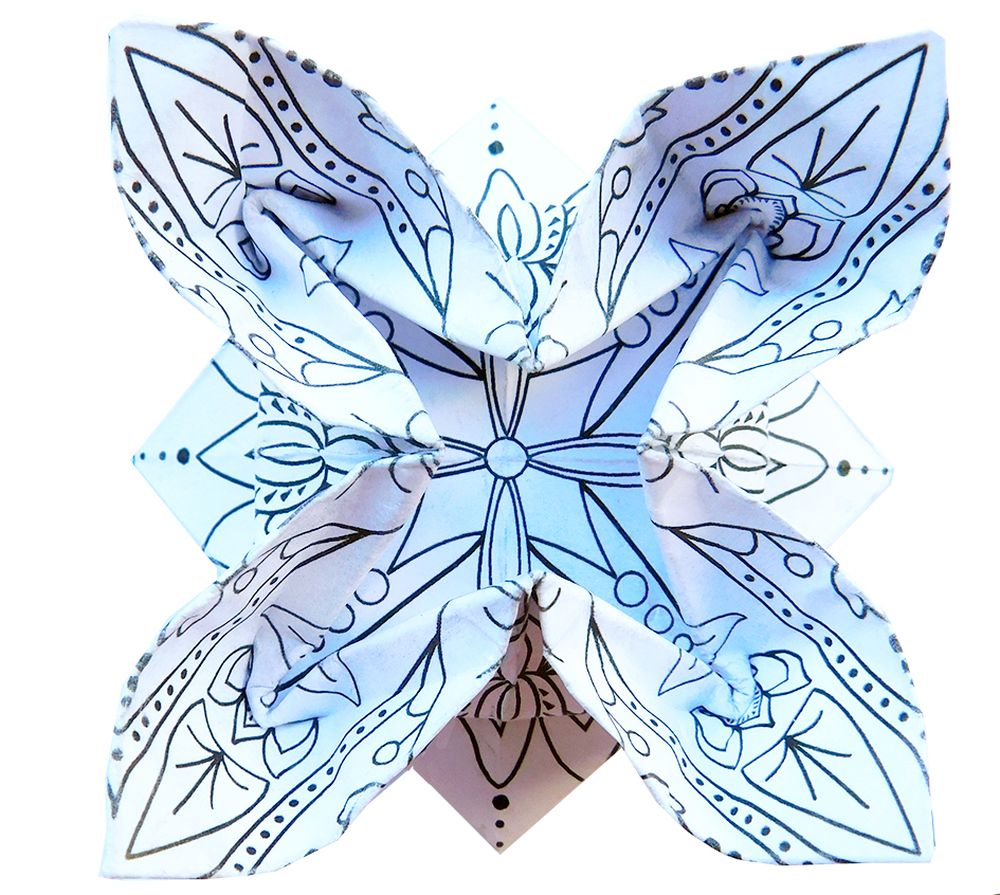 Mandala Coloring Origami, Lotusblommor - 4