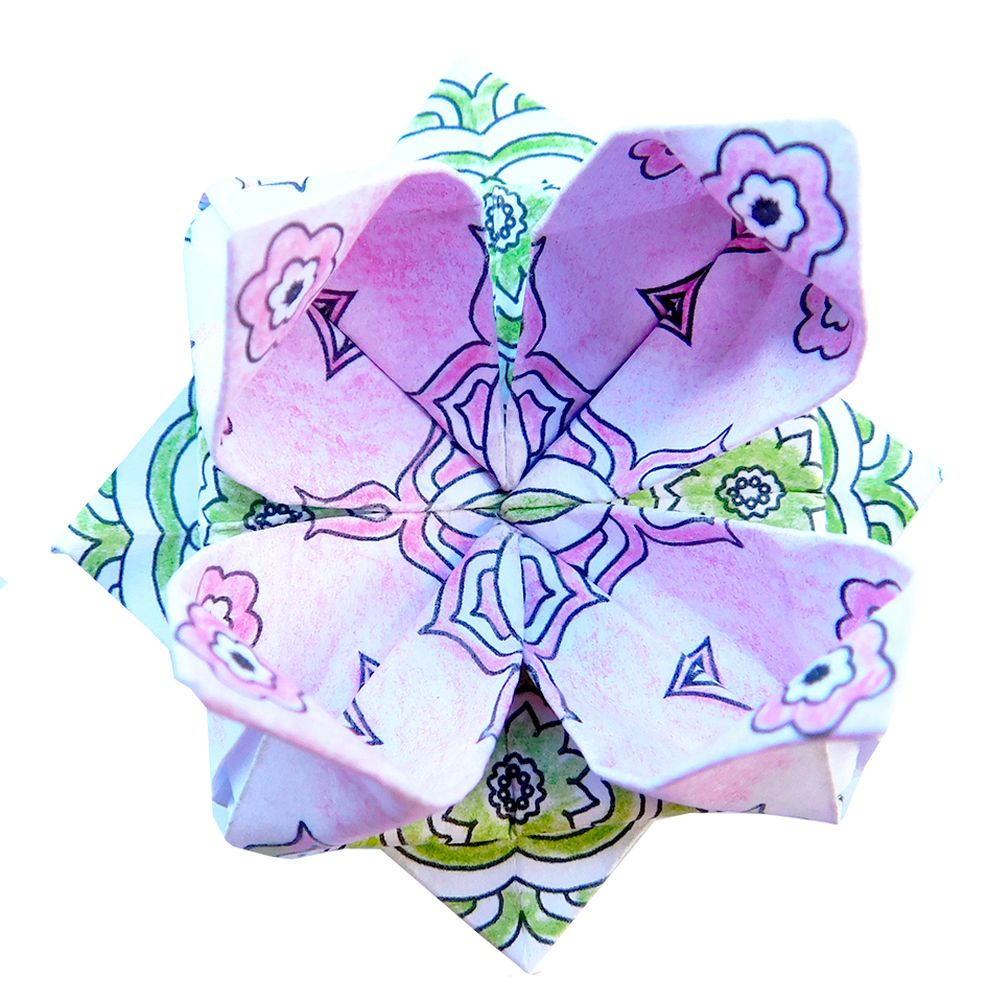 Mandala Coloring Origami, Lotusblommor - 3