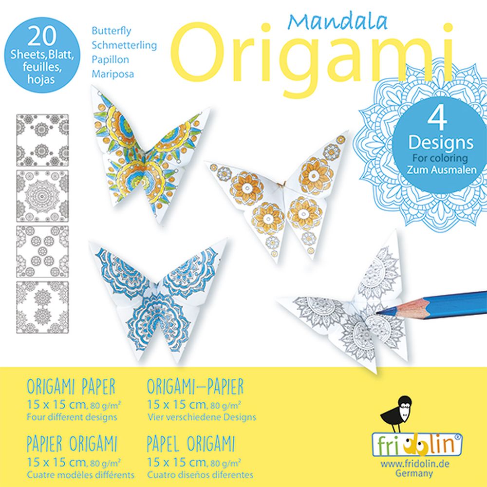 Mandala Coloring Origami, Fjärilar