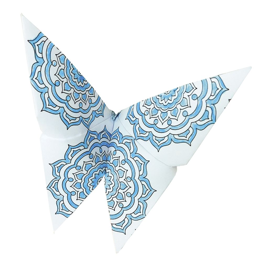 Mandala Coloring Origami, Fjärilar - 3
