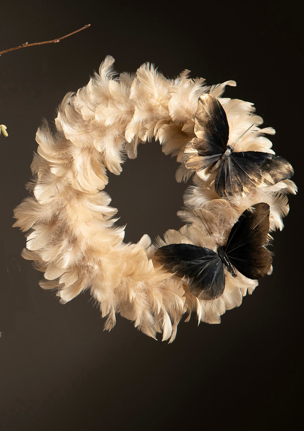 Wreath Feather Nature Ø40 cm - Large
