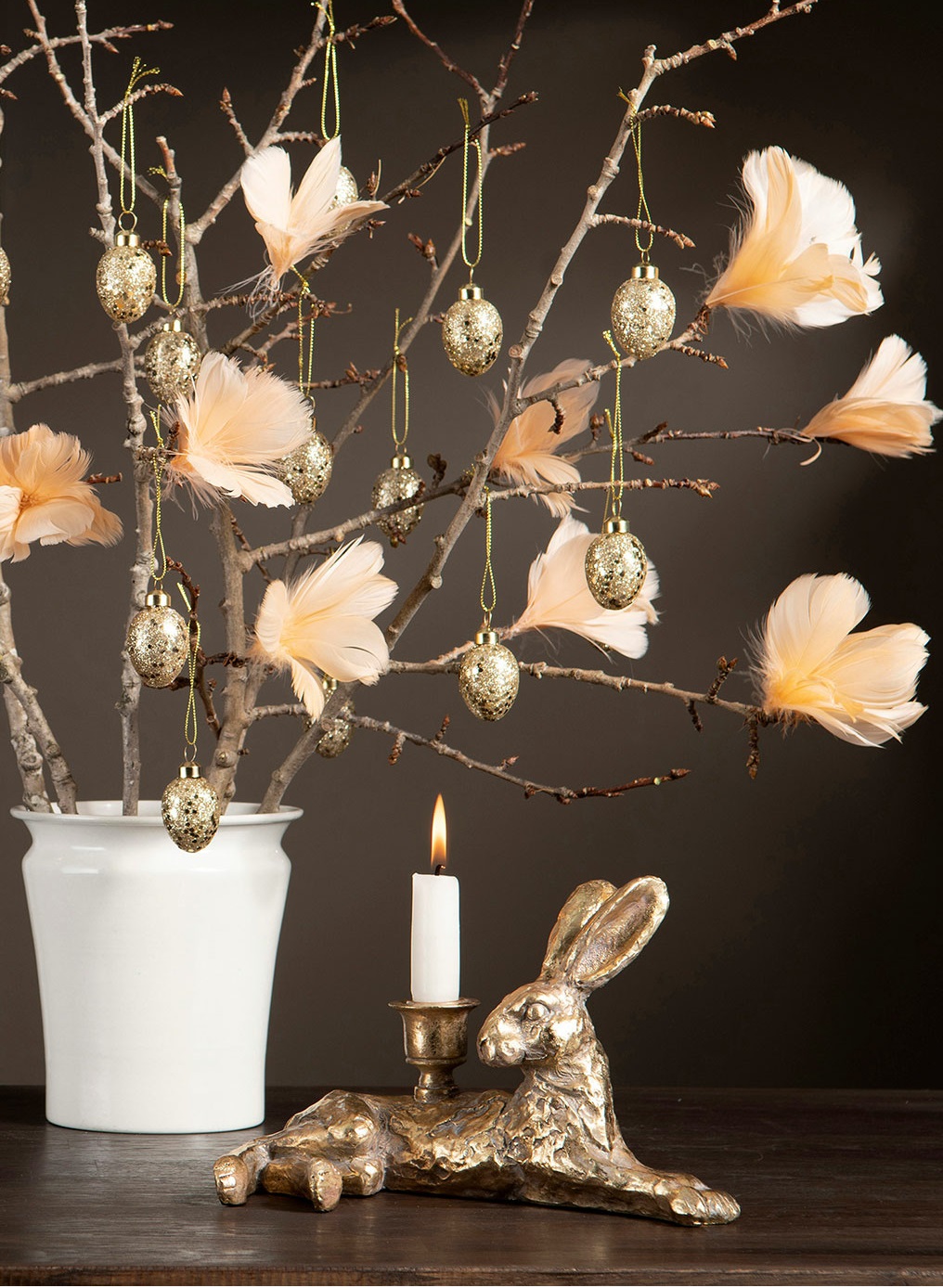 Candlestick Hare Lying Poly 25x13x16 cm - 2