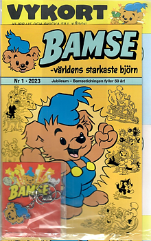 Bamse nr 1 2023, Jubileumsnummer! Bamse 50 år! Nyckelring & Vykort på köpet!