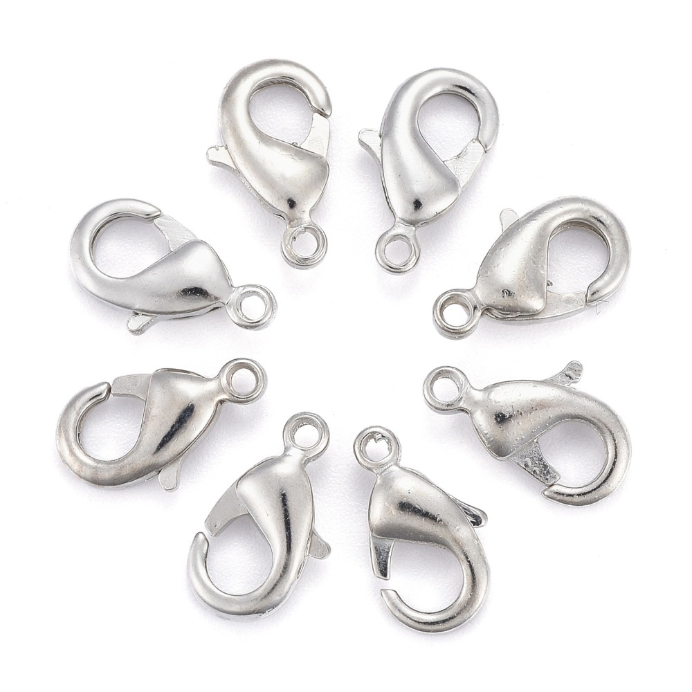 Lobsterlås 12 mm antiksilverfärgad mässing 10-pack - 2
