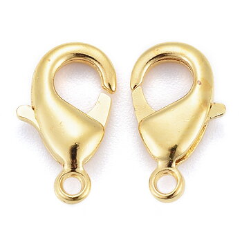 Lobsterlås 12mm guldfärgad 10st