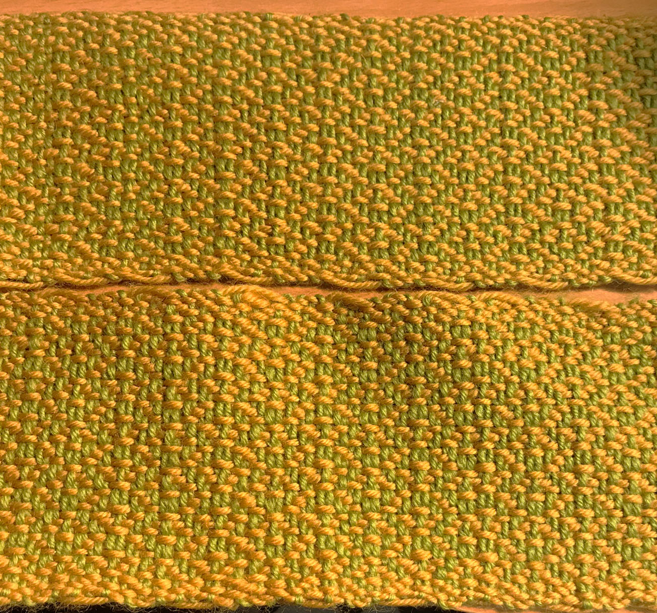 Gul Grön Ull 4-Skaft Band 85mm