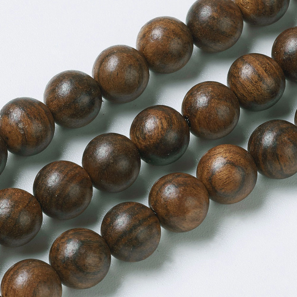 Träpärlor 8 mm – mörkbruna
