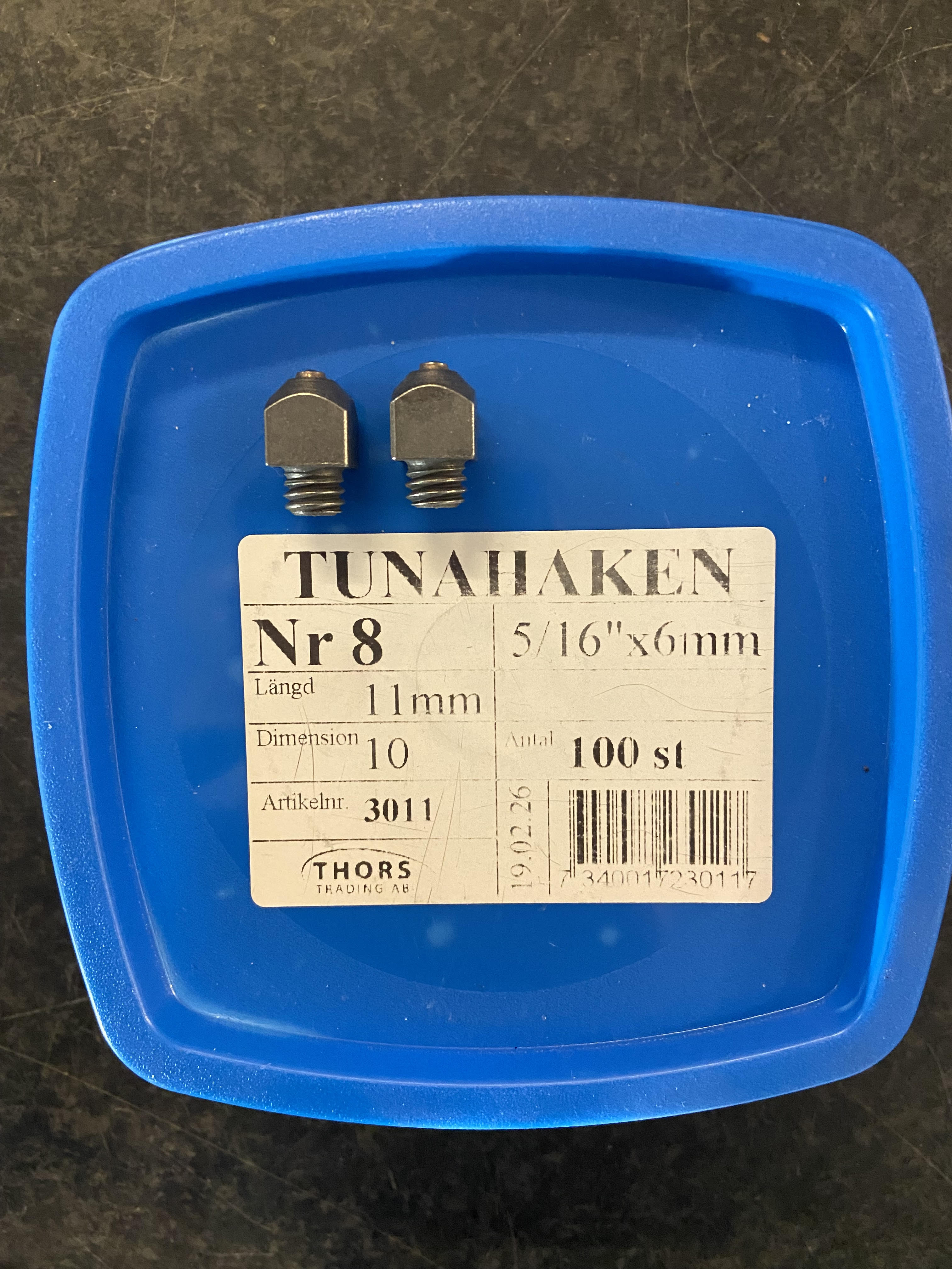 Brodd Tunahaken Nr 8 (11mm)100st 5/16 