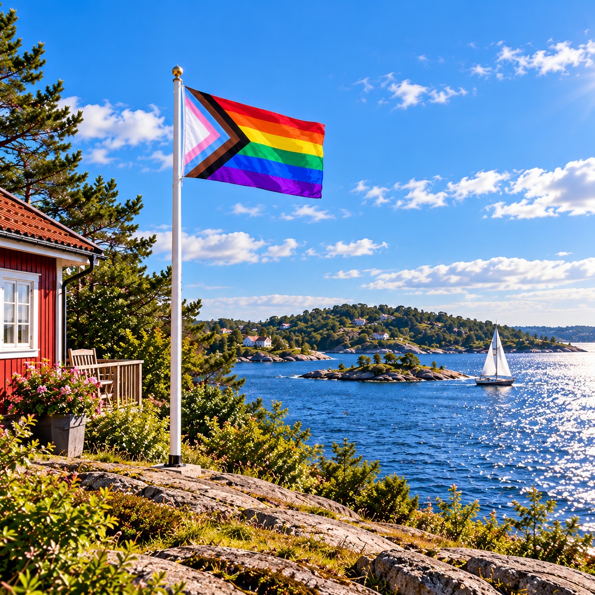 Progress Pride flag stangflag 180 x 270 cm - 2
