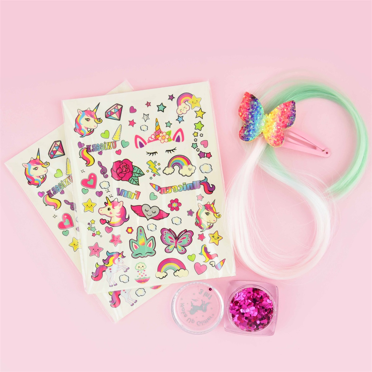 Unicorn Tattoo & Hairset 4 delar - Robetoy