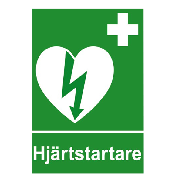 Skylt "Hjärtstartare" A5-storlek, dubbelsidig