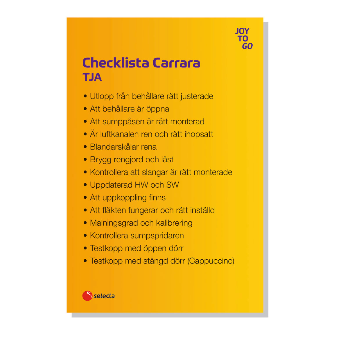 Checklista Carrara TJA