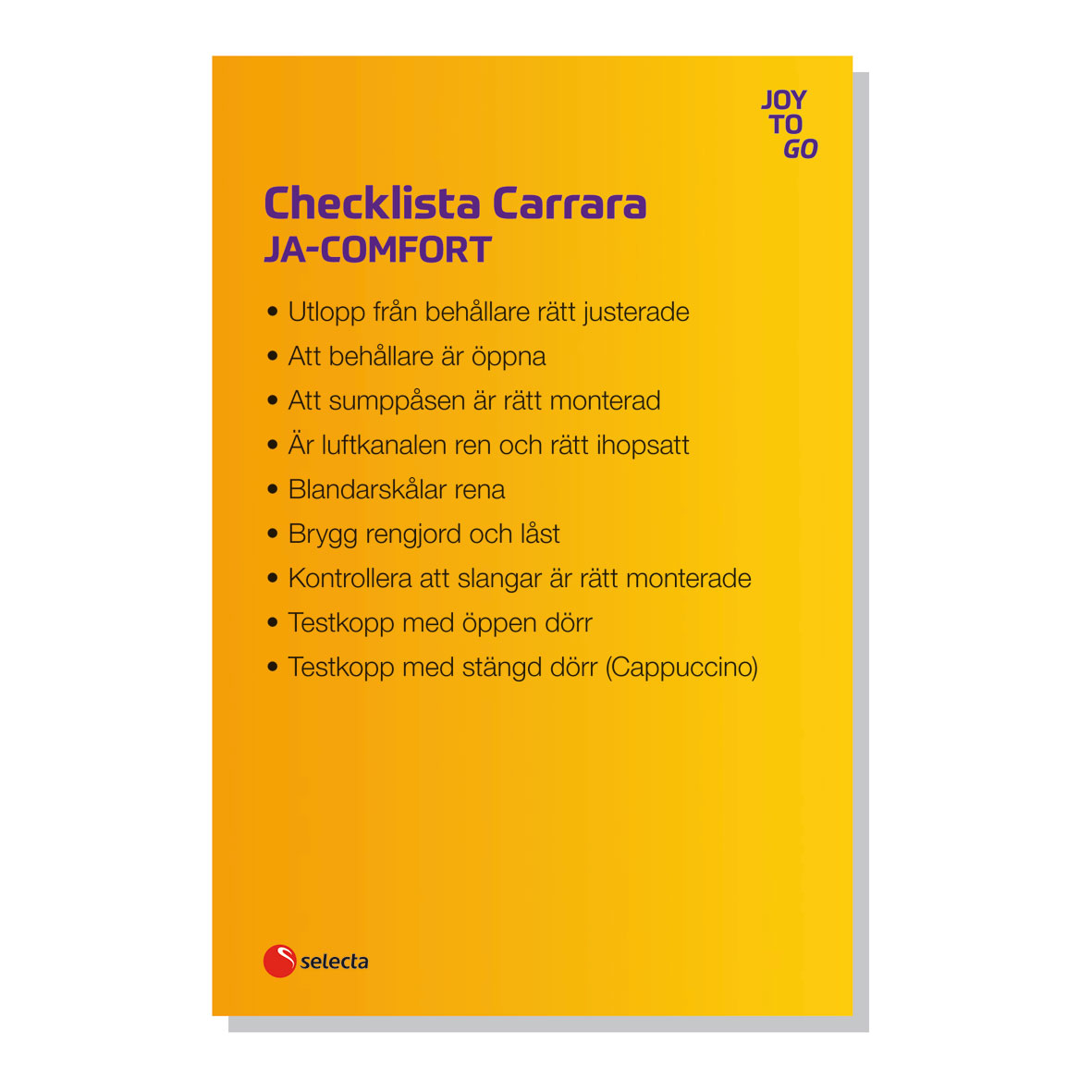 Checklista Carrara JA-Comfort