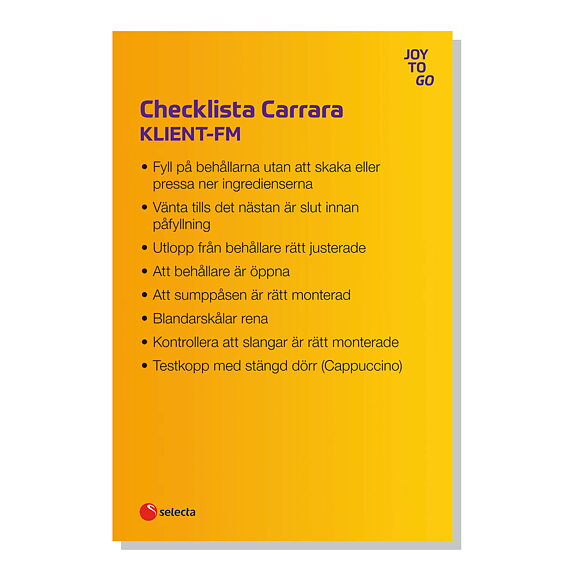 Checklista Carrara Klient-FM