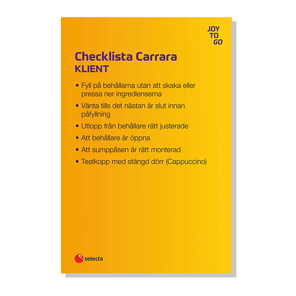 Checklista Carrara Klient