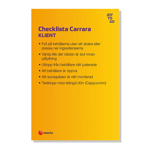 Checklista Carrara Klient