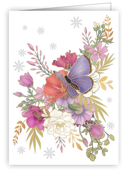 Flowers and Butterfly, Mini Card